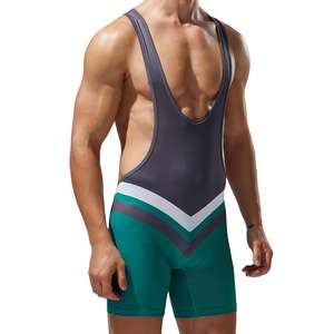 Débardeur de sport pour homme, maillot de corps extensible et respirant, combinaison de lutte, combinaison de musculation, short à l'avant - Product Image 6