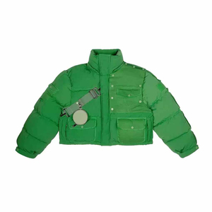 OEM logotipo personalizado de gran tamaño de las señoras de algodón acolchado abrigo de invierno personalizado de alta calidad de las mujeres recortadas chaqueta acolchada - Product Image 2