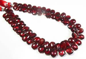 Cuentas de gemas de granate natural de Mozambique, hebra de 9 ", cuentas de piedras preciosas sueltas facetadas Rojas africanas de 8,5-11mm - Product Image 6