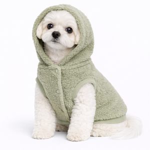 Warm Teddy Sherpa Dog Jacket Soft <b>Fleece</b> Pet Hoodie Sleeveless Winter Coat For Small Medium Large Dogs - Product Image 1