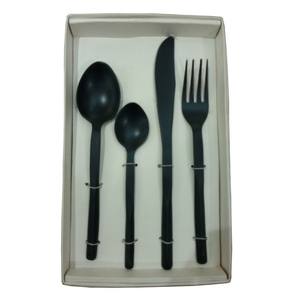 Ensemble de couverts en acier inoxydable miroir de haute qualité émail fini à la main multicolore par Axiom Home Accents - Product Image 5