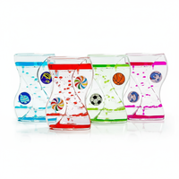 Minuteur à mouvement liquide rotatif en forme de moulin à vent, jouet sensoriel relaxant en plastique écologique, sablier à mouvement liquide, minuteur à bulles