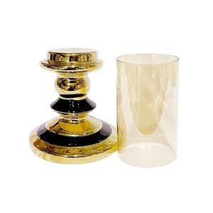 เชิงเทียนโลหะพร้อมเชิงเทียนแก้วดีไซน์ใหม่สำหรับตกแต่งบ้านสุดหรู - Product Image 2