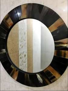 Buffalo Cow Horn Inlay <b>Mirror</b> Frame Decor Natural Horn Made <b>Mirror</b> Frame <b>Wall</b> Horn Made Frame Customize All Size Hand Made - Product Image 2