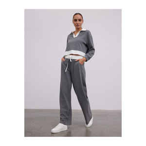 Blusa de punto con ribete de algodón para mujer, cómoda y elegante - Product Image 3