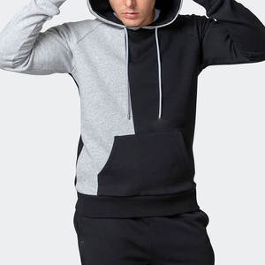 Sudadera con Capucha Raglán de Algodón Grueso OEM ODM, Estilo Urbano, Dos Tonos Negro y Gris, Sudadera con Capucha de Color Combinado Personalizada con Logotipo para Hombre - Product Image 6