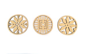 Dessous de verre gravés au laser en bois Gravure Découpe Designs personnalisés Mandala set 4 ou 6 pcs en bois naturel mdf - Product Image 4