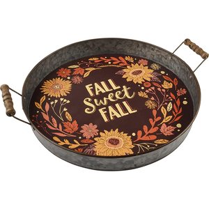 Accueil Hôtels et restaurants Plateau de service vintage pour fruits Centre de table Plateau de service imprimé en émail galvanisé avec poignée - Product Image 1