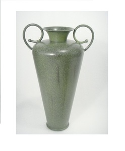 Jarrón de Metal martillado para sala de estar, diseño de mesa auxiliar, jarrón de Metal verde, Pátina verde Vintage para decoración del hogar - Product Image 1