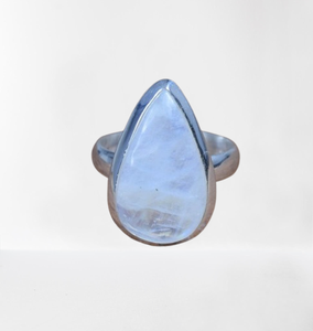 แหวนสปินเนอร์ทำมือเงินแท้925พลอยมูนสโตนไฟสีน้ำเงินสำหรับงานแต่งงานหรือคริสต์มาสของขวัญปีใหม่ - Product Image 1