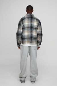 Custom Plus Size <b>Men's</b> Winter Windbreaker Varsity Bomber <b>Jacket</b> Streetwear Plaid <b>Flannel</b> Oversize Outdoor <b>Jacket</b> 220 Grams - Product Image 3