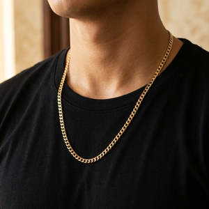 14K Gold Plated Rope Figaro Snake <b>Chain</b> <b>Necklace</b> Polished Gold Link <b>Chain</b> - Product Image 3