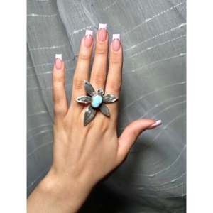 <b>Adjustable</b> Navajo Made <b>Ring</b> with Golden Hill Turquoise Gemstone Bezel Set Sterling Silver for Everyday Wear - Product Image 5