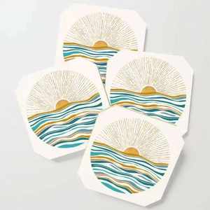 Juego de Posavasos de Resina Epoxi de Alta Calidad con Efecto Océano, Posavasos Decorativos Cuadrados y Redondos de Resina Epoxi - Product Image 3