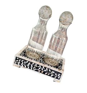 Bandeja de servir de madera ecológica hecha a mano, jarra de perla Madre, novedad, vajilla decorativa para cena, artesanía directa del fabricante de la India - Product Image 4