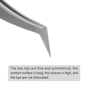 Pince à épiler plate à pointes incurvées en L, pince à épiler antidérapante pour l'isolation du volume et les cils classiques respectueux de l'environnement - Product Image 5