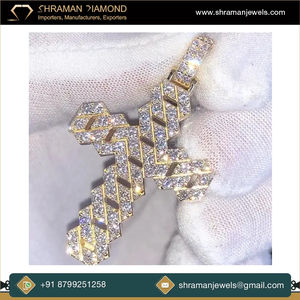 Colgante de cruz chapado en oro rosa con diamantes Shraman para hombre, joyería religiosa con moissanita y cadena cubana, regalo de oro macizo de 14K y 18K - Product Image 6