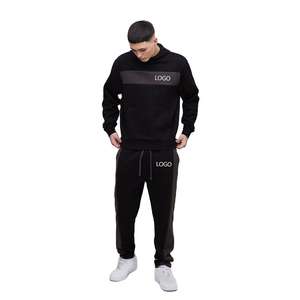 OEM New Fashion 2025-26 Color block Tracksuit Wholesale Price <b>Cheap</b> low MOQ Breathable Cotton Regular fit Hoodie & <b>Jogger</b> set - Product Image 4