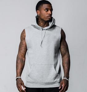 Pullover Fitness Hooded Tank for <b>Men</b> OEM Design Basics Cotton Blended <b>Sleeveless</b> <b>Hoodie</b> <b>Men's</b> Urban <b>Sleeveless</b> Hoodies - Product Image 2