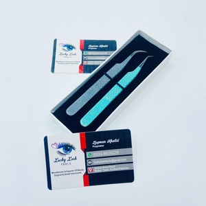 Pinzas Profesionales para Pestañas, Curvadas a 45 Grados, Herramientas para Pestañas Lucky, Pinzas de Acero Inoxidable de Precisión con Punta de Fibra Sostenible - Product Image 5