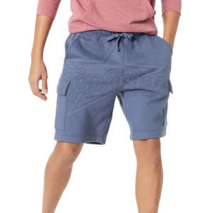 Pantalones cortos informales de lana de cintura media para hombre, ropa deportiva transpirable de patrón sólido con cierre elástico, cómodos y transpirables - Product Image 1