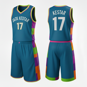 Uniforme de basket-ball personnalisable respirant grande taille Sublimation Impression professionnelle Écologique 100% polyester Étiquettes personnalisées - Product Image 3