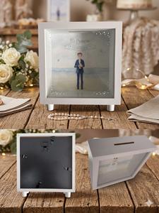 Novedad Hucha Cuadrada "Mi Primera Comunión" - Edición Ilustrada, Hucha Decorativa de Madera Blanca. venta al por mayor España - Product Image 5