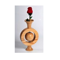 Vas Lantai Bambu Ramah Lingkungan, Pot Kayu Buatan Tangan India dengan Desain Modern, Dapat Disesuaikan untuk Dekorasi Pernikahan yang Elegan