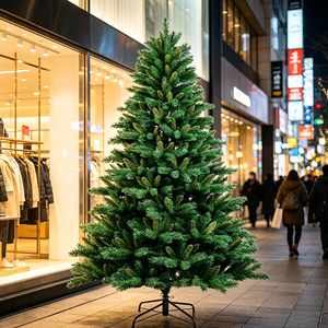 Árbol de Navidad con Ramas Antiarrugas para Decoración de Escenas Festivas de Librerías, 6 pies - Product Image 1