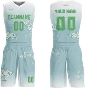 Uniforme de basket-ball personnalisé équipe imprimée et ensemble haut de basket-ball et short pour hommes/industrie du sport pour les jeunes - Product Image 4