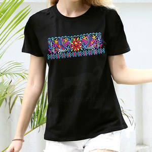Camisetas de Algodón de Alta Calidad para Mujer, Bordadas, Cómodas, para el Trabajo, Uso Diario de Verano, Secado Rápido, Transpirables, Personalizables - Product Image 5