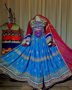 Magnifique robe tribale afghane Kuchi Salwar Kameez, robe indienne pakistanaise de conception haut de gamme avec col brodé par WS INTERNATIONAL - Product Image 6