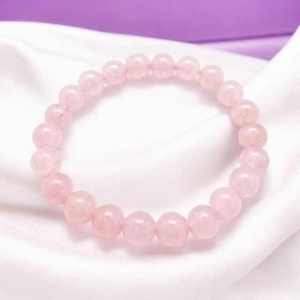 สร้อยข้อมือพลอยควอตซ์สีชมพูธรรมชาติทำด้วยมือเครื่องประดับที่เป็นมิตรกับสิ่งแวดล้อมเพื่อความสมดุลทางอารมณ์และการรักษาจักระ - Product Image 2