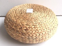 Pouf rond en paille tissée à la main, pouf en jonc de mer, vente en gros