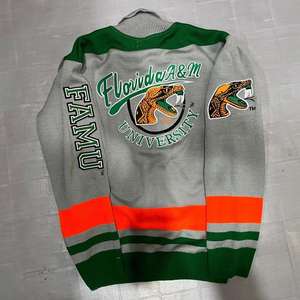 Suéter de cuello redondo personalizado para mujer FAMU, sudadera de punto con capucha, bordado, anticontracción, informal, XS, insignias frontales, apliques - Product Image 2