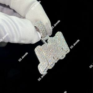 VVS1 Pendentif lettre diamant cultivé en laboratoire personnalisé CVD HPHT Iced Hip Hop unisexe breloque cadeau d'anniversaire pendentif bustdown bijoux hip hop - Product Image 1