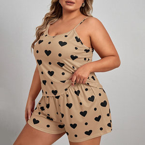 Camisón de satén de seda de talla grande personalizado para mujer, pijama informal para el hogar, pantalones cortos de verano, Conjunto de pijama de satén de dos piezas con logotipo personalizado - Product Image 5