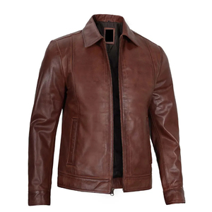 แจ็กเก็ตหนังสำหรับผู้ชายเสื้อแจ็คเก็ตหนังแขนยาวสำหรับฤดูหนาวดีไซน์ล่าสุด - Product Image 5