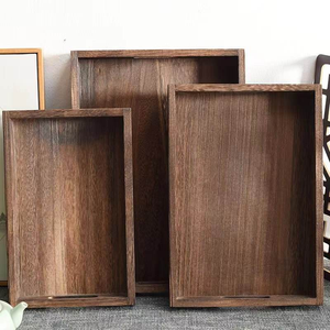 Plateau de service rectangulaire en bois moderne et élégant, plateau de table basse en bois, plateau à bougies - Product Image 4