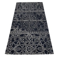 Abstrakte hand geknüpfte Teppiche aus 100% Seide von bester Qualität für Wohnzimmer creme und dunkelblaue Teppiche Modernes kunden spezifisches Design