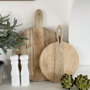 Tabla de cortar de madera de Acacia Natural hecha a mano, PC redonda con mango, precio atractivo para el hogar, cocina, tabla de cortar de verduras - Product Image 6