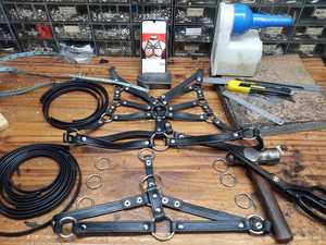 <b>Leather</b> <b>Harness</b> Handmade Statement Style Unisex Punk Shoulder Accessory LWH-0056B - Product Image 4