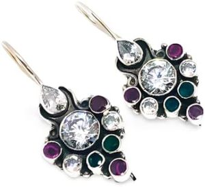 Pendientes de Botón para Mujer, Esmeralda Natural, Rubí, Circonita Cúbica, Regalo de Aniversario, Boda, Cumpleaños, Joyería Hecha a Mano, Plata de Ley 925 - Product Image 3
