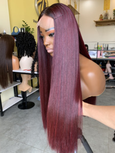 Perruque en cheveux naturels lisses, cuticules alignées, extensions à trame unique, provenant de plusieurs donneurs, avec closure et frontal - Product Image 3
