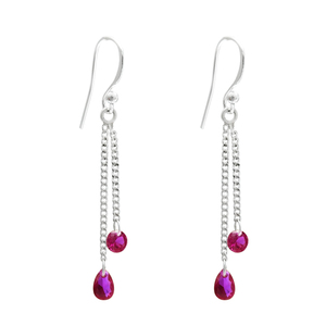 Producto de alta calidad 925 plata esterlina rubí Zirconia cúbica estilo clásico pendientes colgantes para mujer niñas joyería hecha a mano India - Product Image 1