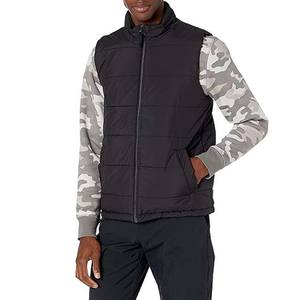 Veste pour homme écologique, tendance, service OEM ODM, couleur noire avec poche, polyester imperméable, col montant - Product Image 6