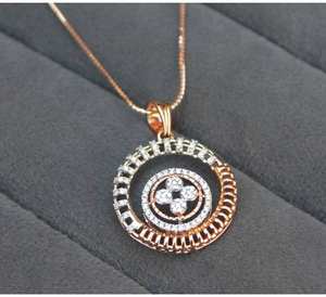 Colgante y abalorio de diamante de oro macizo de 18 quilates, joyería genuina para regalo con cadena y aretes, conjunto de ropa para mujer, certificado IGI - Product Image 2