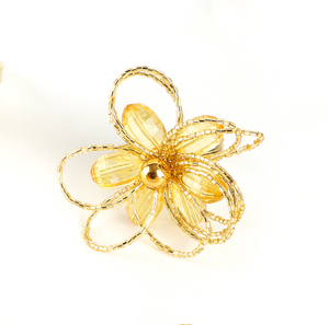 OEM Private Label Beaded Napkin <b>Ring</b> With Flower Designed Metal Table Decor Napkin <b>Ring</b> for Sale by <b>Indian</b> Exporters - Product Image 1