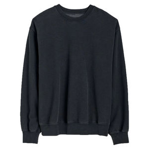 Pull ras du cou pour homme, couleur unie, tricot côtelé, sweat-shirt personnalisable, 100% coton, chaud pour l'hiver, coupe classique, décontracté - Product Image 1