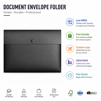 Porte-documents en plastique PP durable avec logo personnalisé, format A4, étanche, avec bouton pression sécurisé pour l'organisation des dossiers à la maison ou au bureau